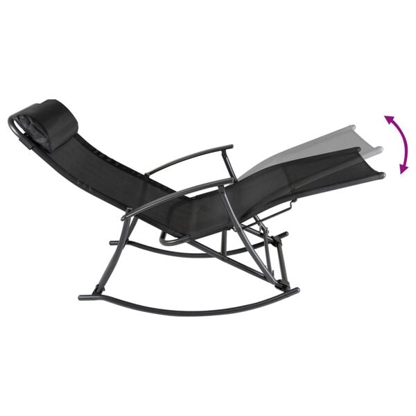 vidaXL Garden Chair Black Steel Standard Foldable Garden Chair