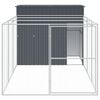 vidaXL Dog House Anthracite Galvanized Steel Tough Dog House