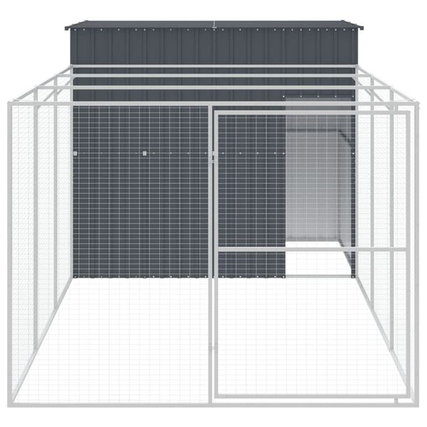 vidaXL Dog House Anthracite Galvanized Steel Tough Dog House