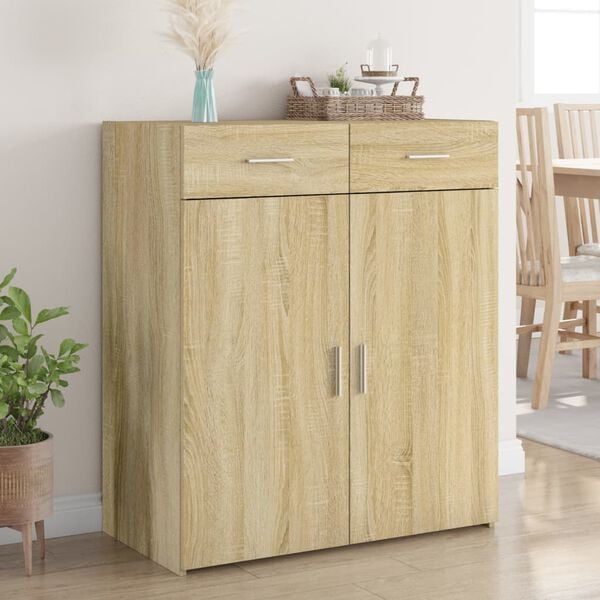 vidaXL Sideboard Sonoma oak Engineered wood Medium Sideboard Rectangle
