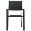 vidaXL Garden Dining Set Black Powder-Coated Steel, Tempered Glass, Plastic