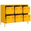 vidaXL Sideboard Mustard Yellow Cold-rolled Steel Large Buffet Cabinet
