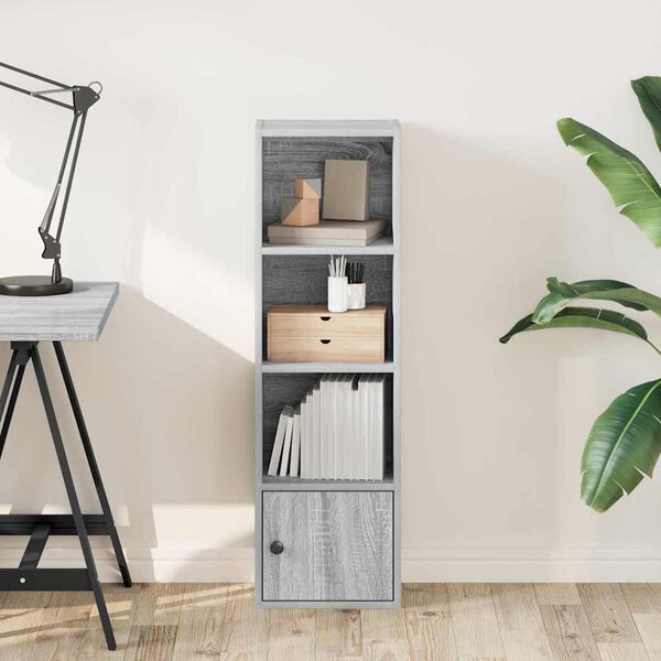 vidaXL Bookcase Grey sonoma Engineered wood Medium Bookcase