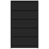 vidaXL Drawer Cabinet Black Engineered Wood Medium Drawer Cabinet