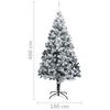 vidaXL Fake Christmas Tree Green with flocked snow PVC, Steel Extra Large