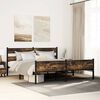 vidaXL Bed Frame Smoked Oak Steel, Engineered Wood Super King Bed Frame