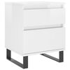 vidaXL Bedside Cabinet Set of 2 High gloss white Engineered wood, Metal