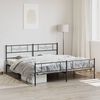 vidaXL Bed Frame Black Powder-Coated Steel King Bed Frame Rectangular