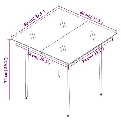 vidaXL 5 Piece Patio Dining Set Gray