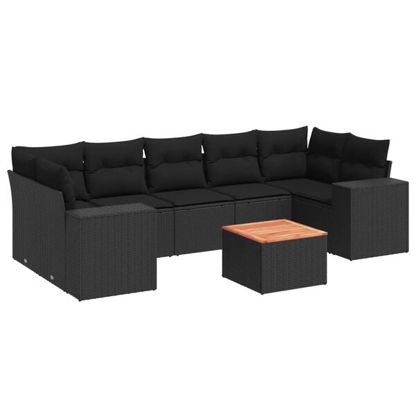vidaXL Garden Sofa Set Black