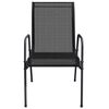 vidaXL Garden Chair Set of 2 Black and anthracite Steel and Textilene