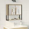 vidaXL Bathroom Mirror with Shelf Beige 23.62 x 6.30 x 23.62 in