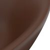 vidaXL Luxury Basin Overflow Oval Matt Dark Brown 23.0x15.4" Ceramic