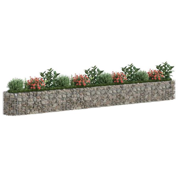 vidaXL Gabion Raised Bed Silver Galvanized Steel Large Tough