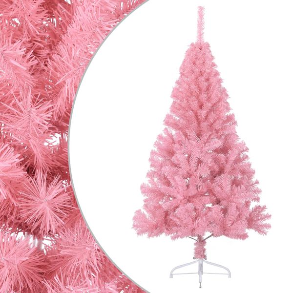 vidaXL Christmas Tree Pink PVC, steel Small Decorative Inlays