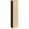 vidaXL CD Cabinet Set of 2 Black Oak Engineered Wood Tall and Narrow