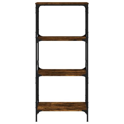 vidaXL Bookcase 4-Tier Smoked Oak 23.2"x13.8"x52" Engineered Wood
