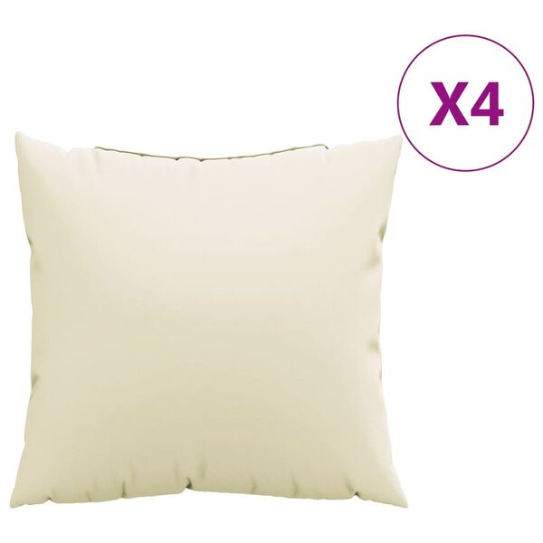 vidaXL Throw Pillows 4 pcs Cream 23.6"x23.6" Fabric