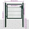 vidaXL Fence Gate Steel Green 39.4"x39.4"