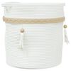 vidaXL Storage Basket White 100% cotton Ø15.0x14.2 in Collapsible