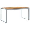 vidaXL Garden Dining Table Grey 62.99 x 31.50 x 29.53 in