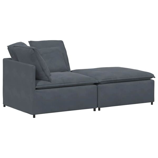 vidaXL Modular Sofa Dark Grey Velvet (100% polyester) Oversized Modular