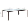 vidaXL Outdoor Dining Table Brown PE rattan, milky tempered glass, steel