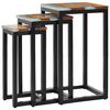 vidaXL Nesting Table Set of 3 Brown and Transparent