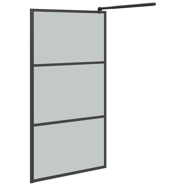 vidaXL Walk-in Shower Wall 39.4"x76.8" Dark ESG Glass Black