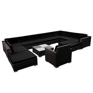 vidaXL Patio Lounge Set of 12 Black