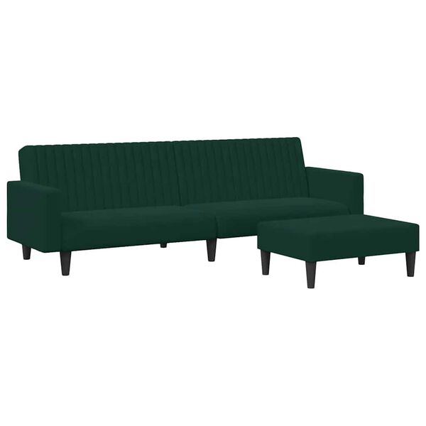 vidaXL Sofa Set Dark Green Velvet (100% polyester), wood, plastic Large