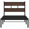 vidaXL Bed Frame Brown Oak Steel and engineered wood Single Bed Frame