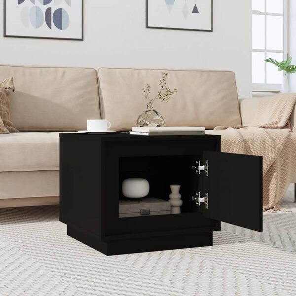 vidaXL Coffee Table Black Engineered Wood Medium Coffee Table