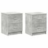 vidaXL Bedside Cabinet Set of 2 Concrete Grey Engineered Wood Medium