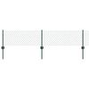 vidaXL Fence with Post Green 1.31 x 82.02 ft Steel and PVC