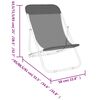 vidaXL Beach Chair Grey Textilene, Powder-coated Steel