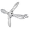 vidaXL Folding Anchor with Rope Silver 13.2 lb Hot Dip Galvanized Cast Iron