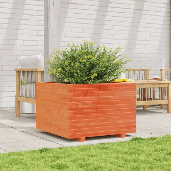 vidaXL Garden Planter Wax Brown Solid pinewood Medium Durable
