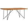 vidaXL Dining Table Natural and black Solid acacia wood and steel Large