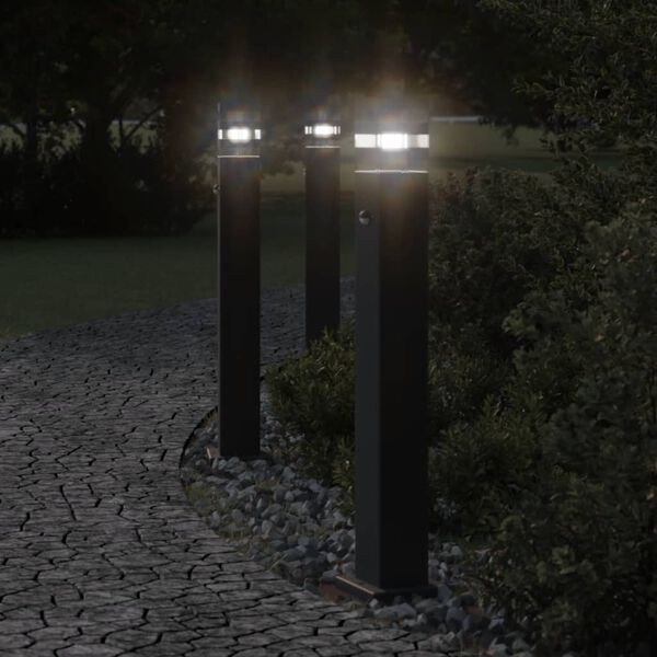 vidaXL Outdoor Floor Lamp Set of 3 Black
