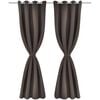 vidaXL Blackout Curtains 2 pcs with Metal Eyelets 53.1x68.9" Brown