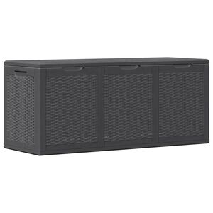 vidaXL Storage Box Black Polypropylene with rattan look Medium