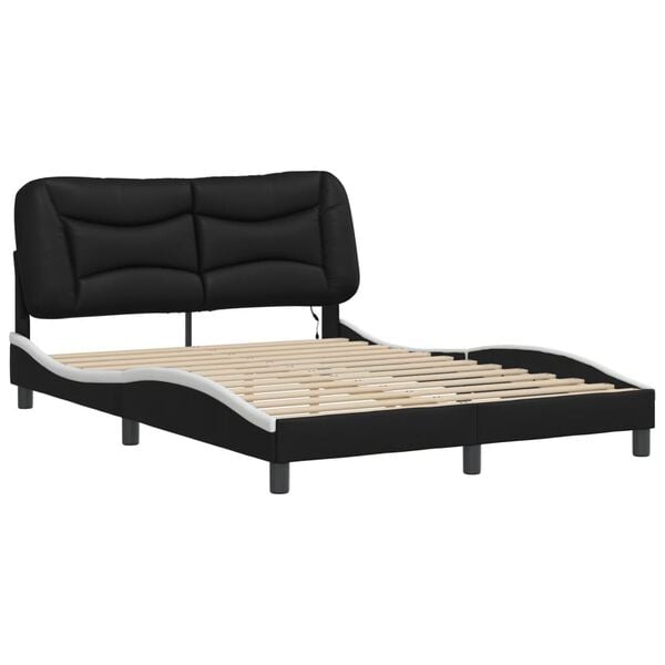 vidaXL Bed Frame Black and White