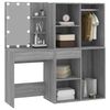 vidaXL LED Dressing Table With Cabinets Gray Sonoma Engineered wood, acrylic