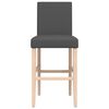 vidaXL Bar Chair Dark Grey Solid Rubber Wood, Fabric (100% Polyester), Foam