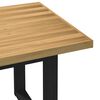 vidaXL Dining Table Natural and Black Solid pine wood 70.9 x 35.4 in