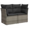 vidaXL Garden Sofa Set Grey with dark grey cushions