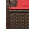 vidaXL Patio Storage Bench Brown with Red cushions