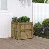 vidaXL Garden Planter Brown Treated Pine Wood 23.6x23.6x23.6 in Planters