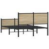 vidaXL Bed Frame Sonoma Oak Steel, Engineered Wood Double Bed Frame